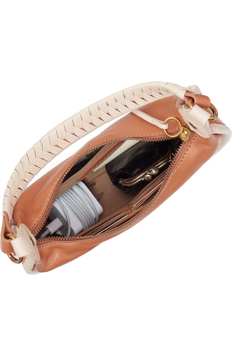 HOBO Small Mia Leather Crescent Hobo, Alternate, color, Warm Cashew