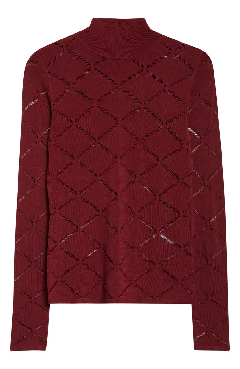 Reiss Serene Open Stitch Mock Neck Sweater, Alternate, color, Raspberry Red