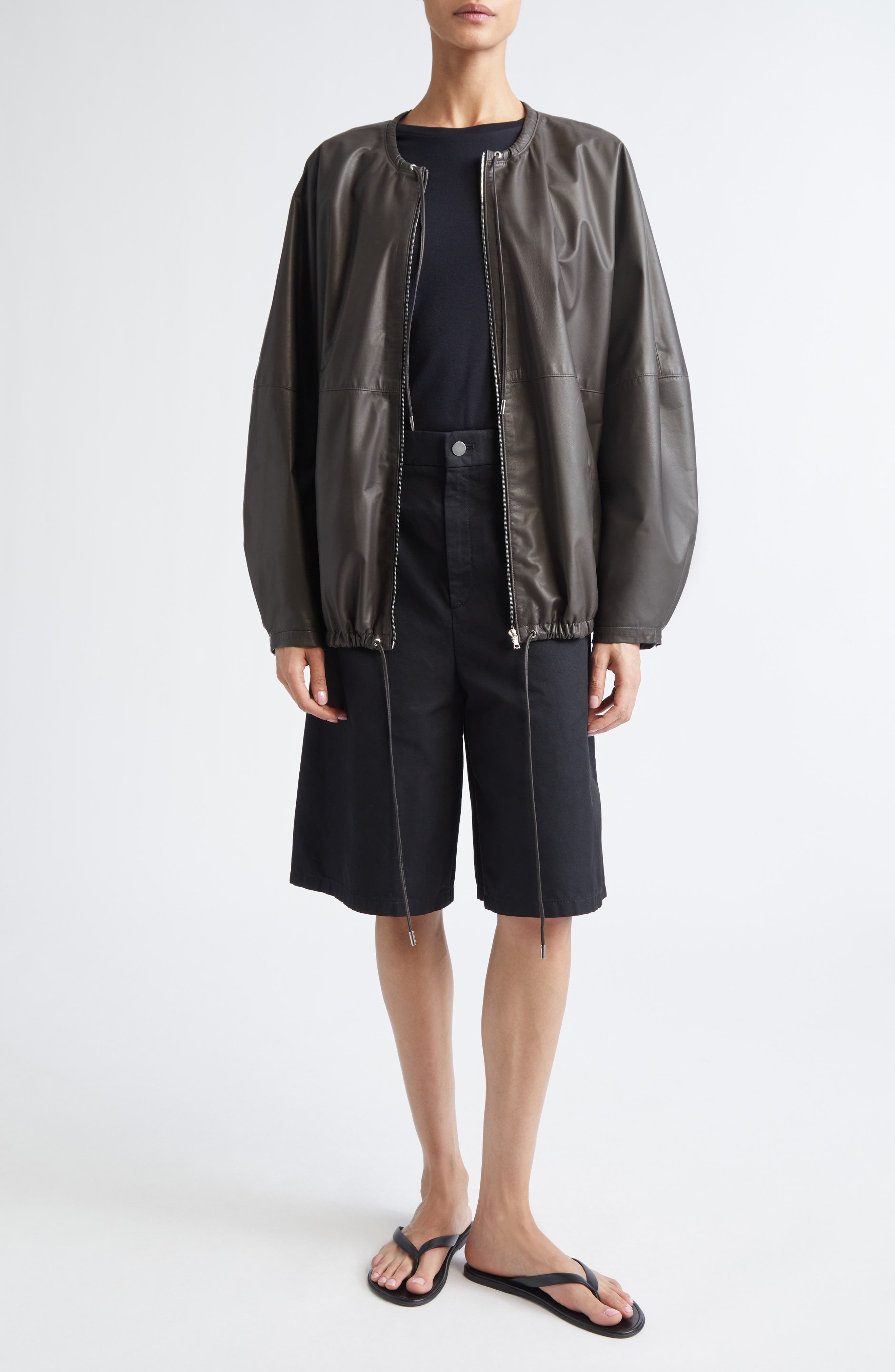 Bond Drawstring Leather Jacket - image 2