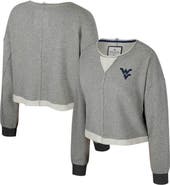 COLOSSEUM Women's Colosseum Charcoal West Virginia Mountaineers Magnum Scoop Neck Cropped Pullover Sweatshirt