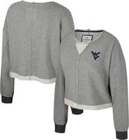 COLOSSEUM Women's Colosseum Charcoal West Virginia Mountaineers Magnum Scoop Neck Cropped Pullover Sweatshirt