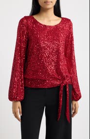 Tahari ASL Sequin Top