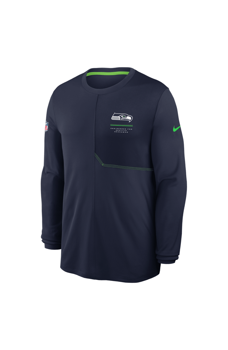 Nike Men's Nike  College Navy Seattle Seahawks Sideline Coaches UV Dri-FIT Long Sleeve Shirt, Alternate, color, College Navy