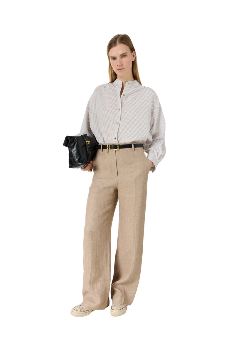 GERARD DAREL Abigail Wide Leg Linen Pants, Alternate, color, Sand