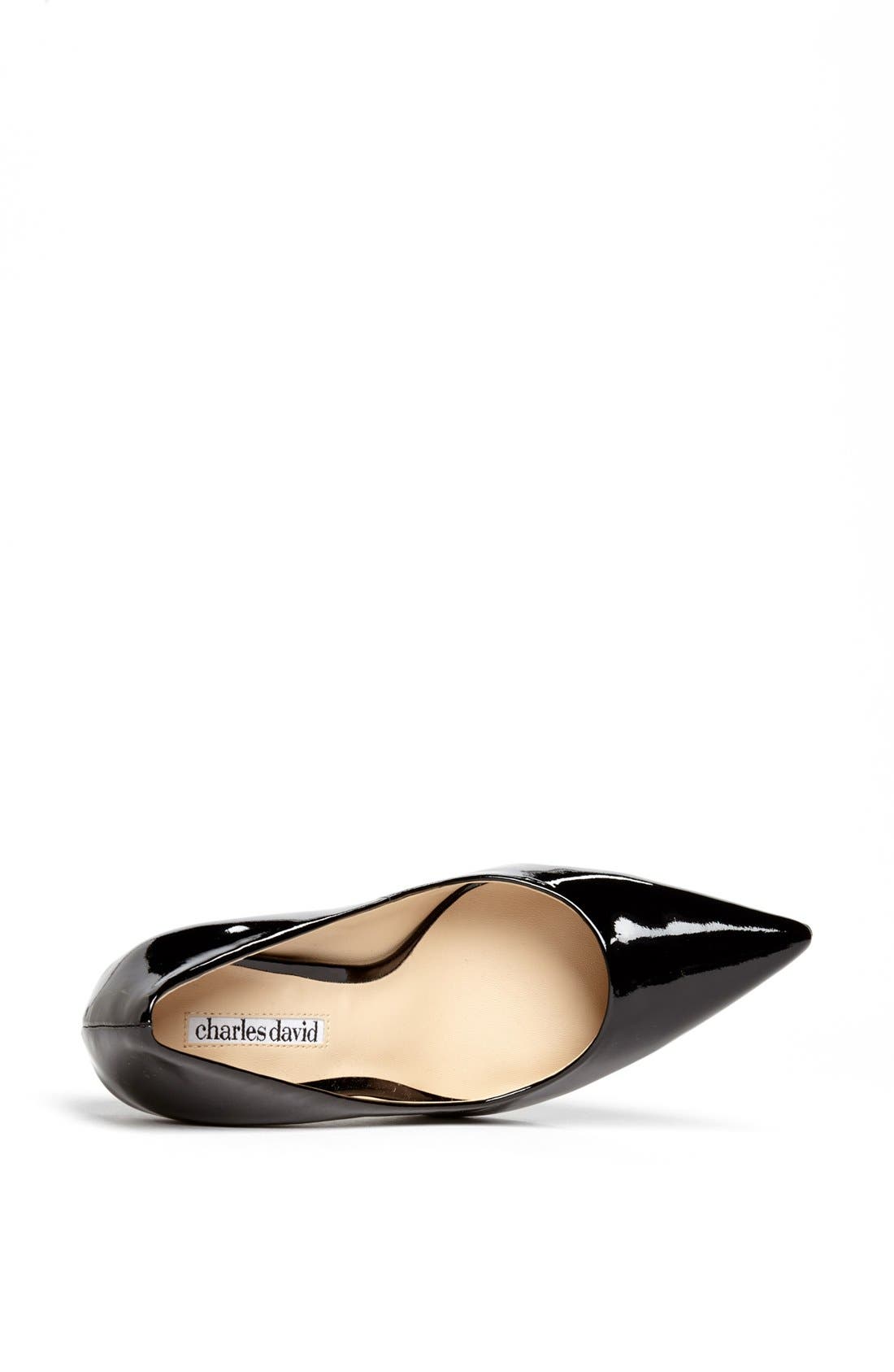 Charles David 'Sway II' Suede Pump, Alternate, color, BLACK PATENT