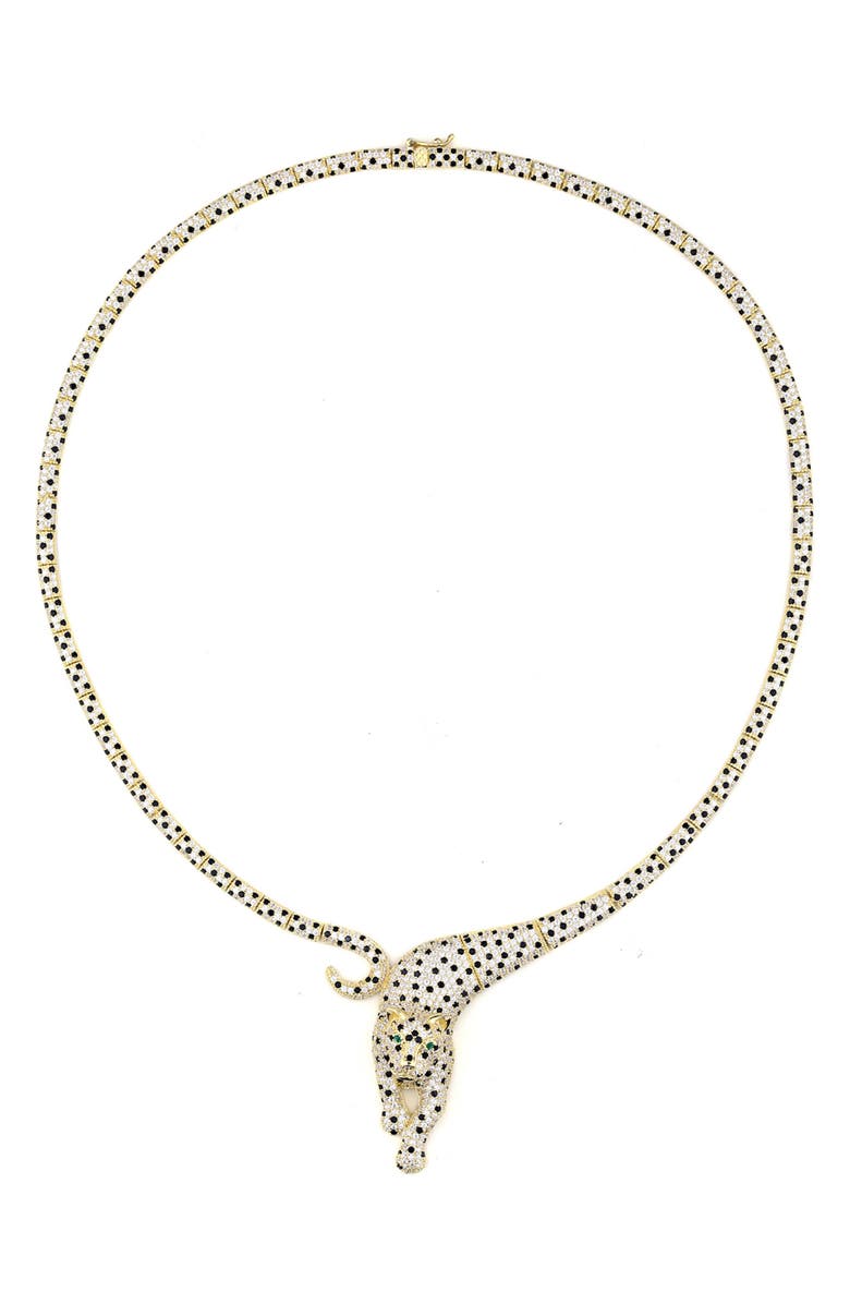 FZN Pavé Cubic Zirconia Leopard Collar Necklace, Main, color, 