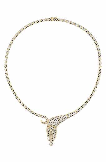 FZN Pavé Cubic Zirconia Leopard Collar Necklace