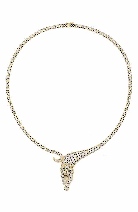 FZN Pavé Cubic Zirconia Leopard Collar Necklace
