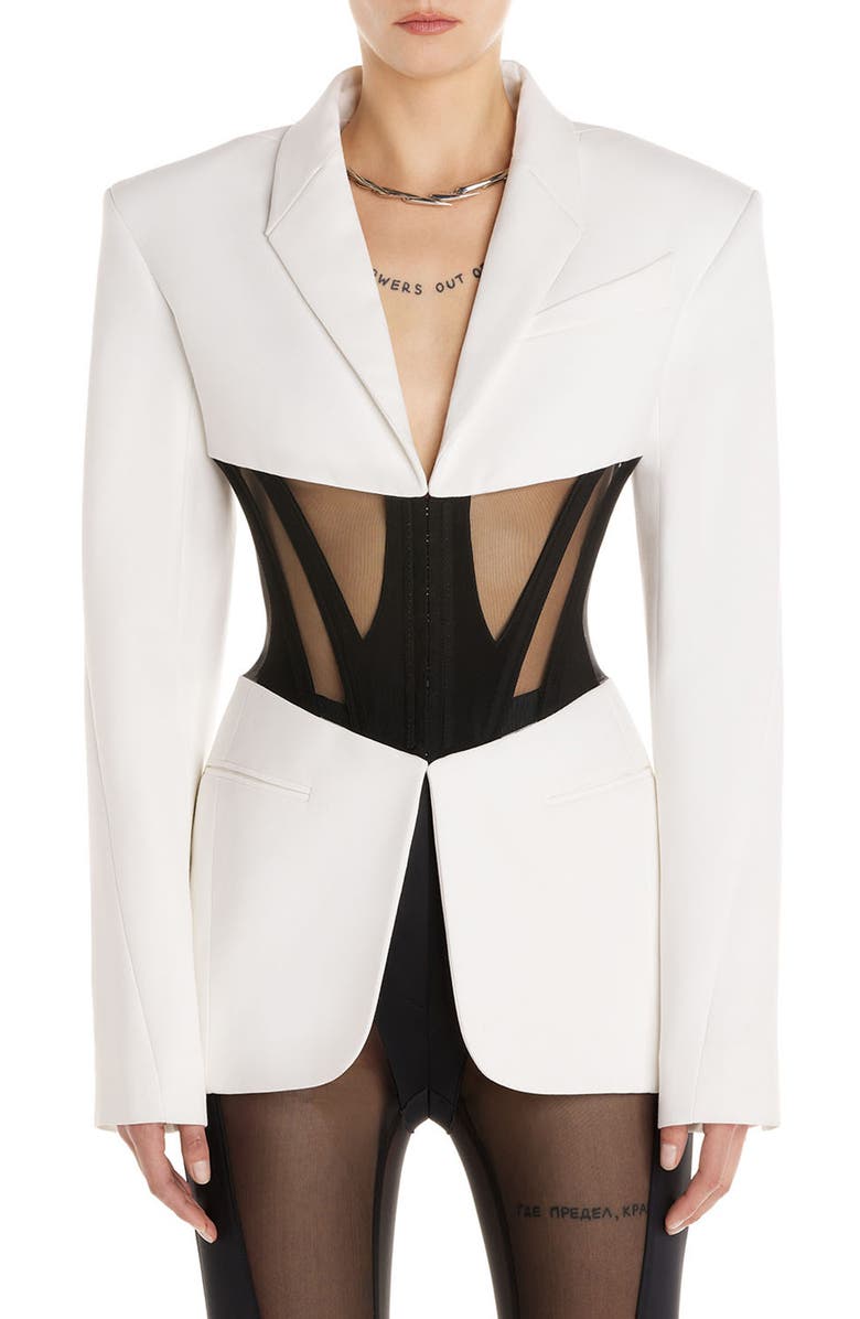 MUGLER Corset Detail Blazer, Main, color, 