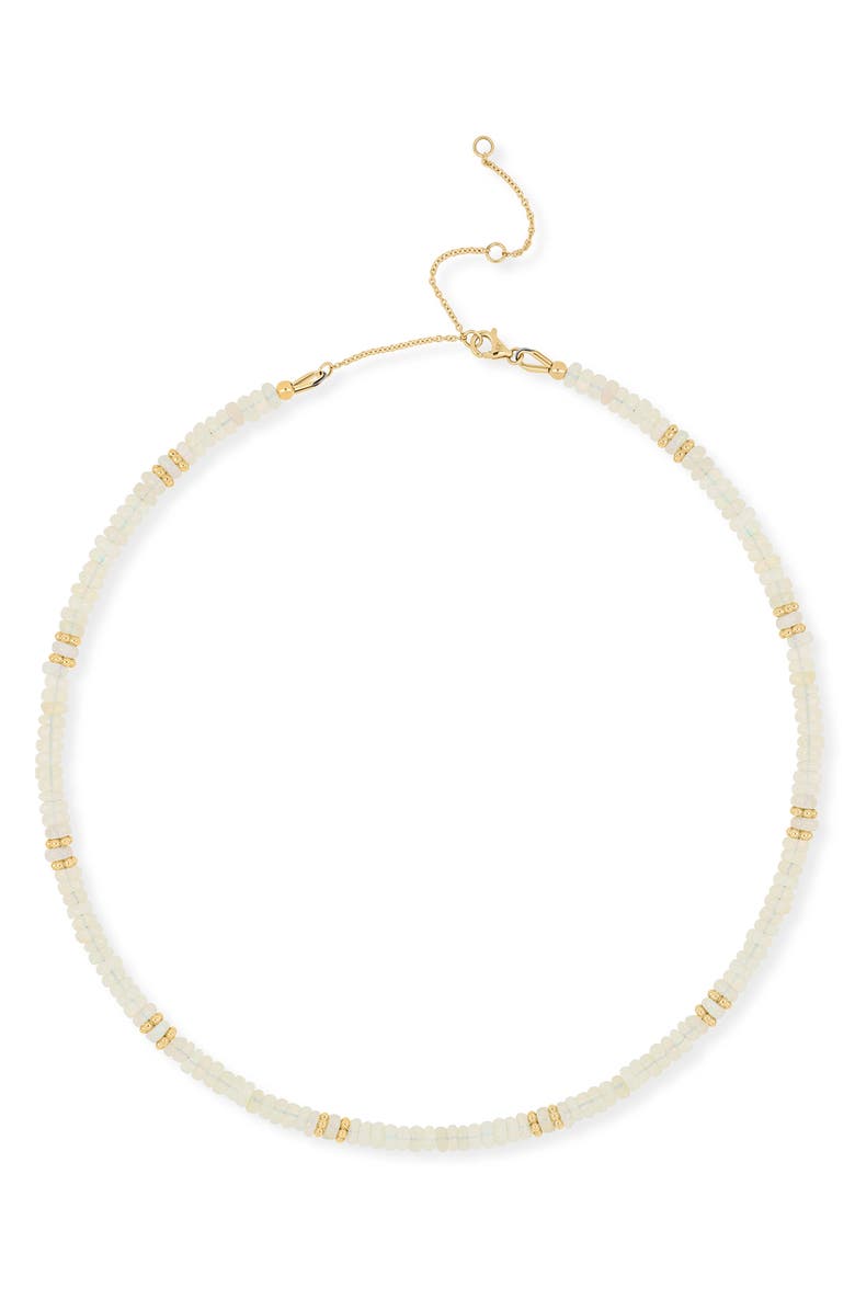 Bony Levy 14K Gold Iris White Opal Beaded Necklace, Main, color, 18Ky Gold