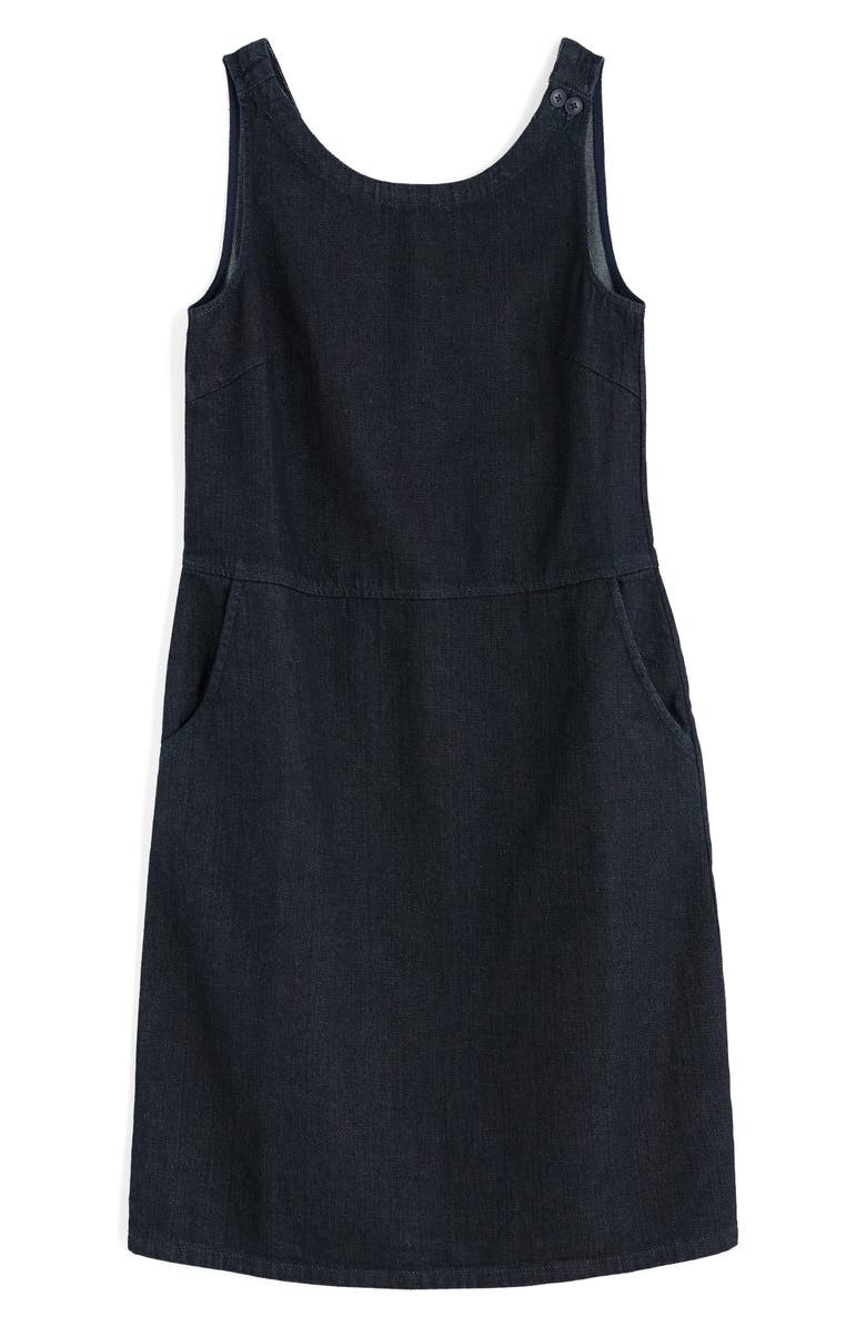 Seasalt Cornwall Salt Weave Denim Pinafore Dress, Alternate, color, Dark Wash