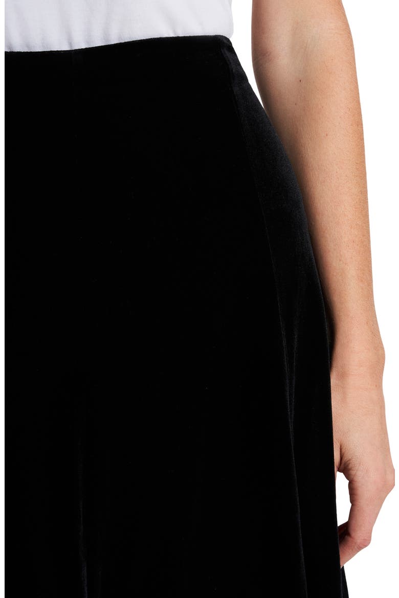 Velvet Flare Skirt, Alternate, color, RICH BLACK
