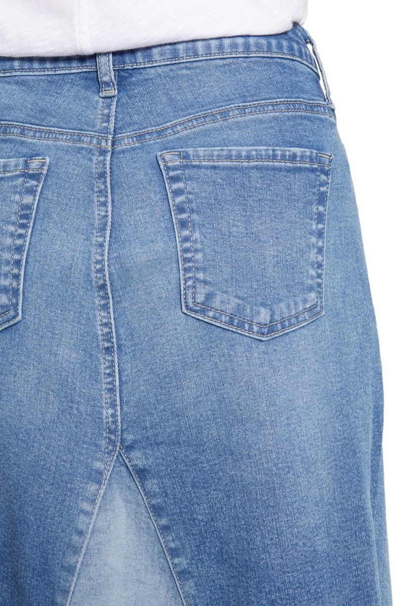 Wash Lab Denim Pieced Denim Midi Skirt, Alternate, color, Two Tone Sky
