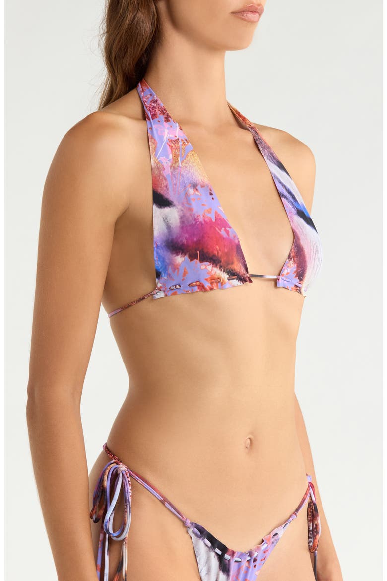 Raw Edge Bikini Top, Alternate, color, PURPLE