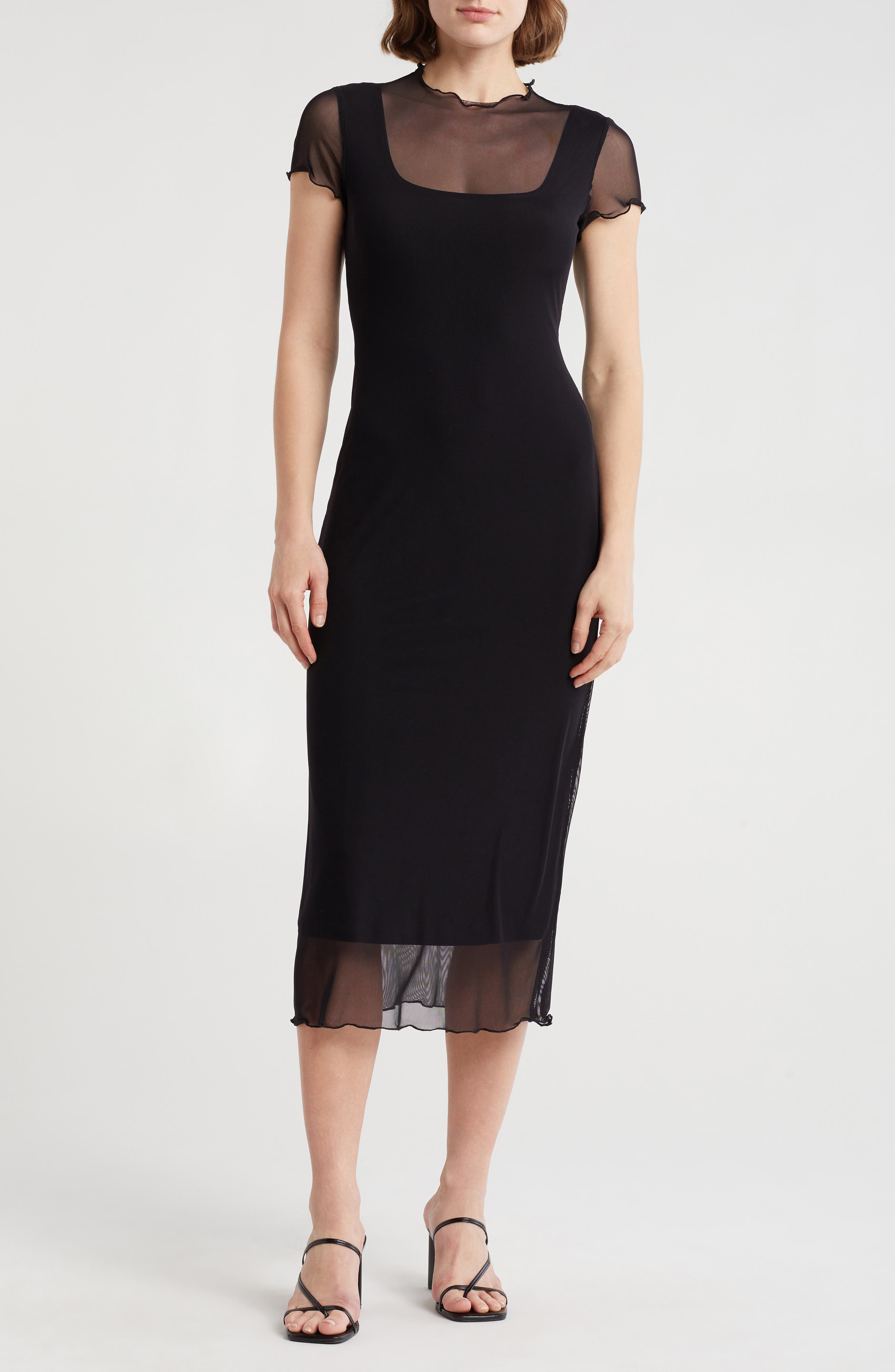 bebe Mesh T-Shirt Maxi Dress