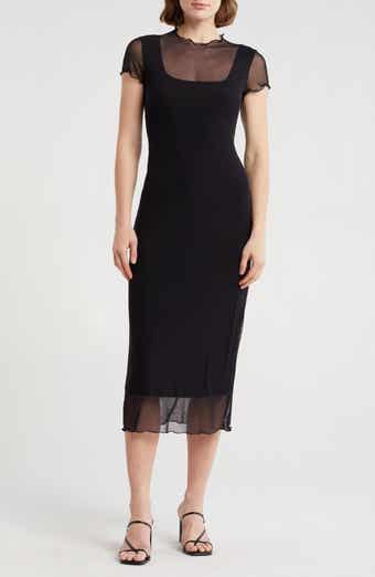 bebe Mesh T-Shirt Maxi Dress