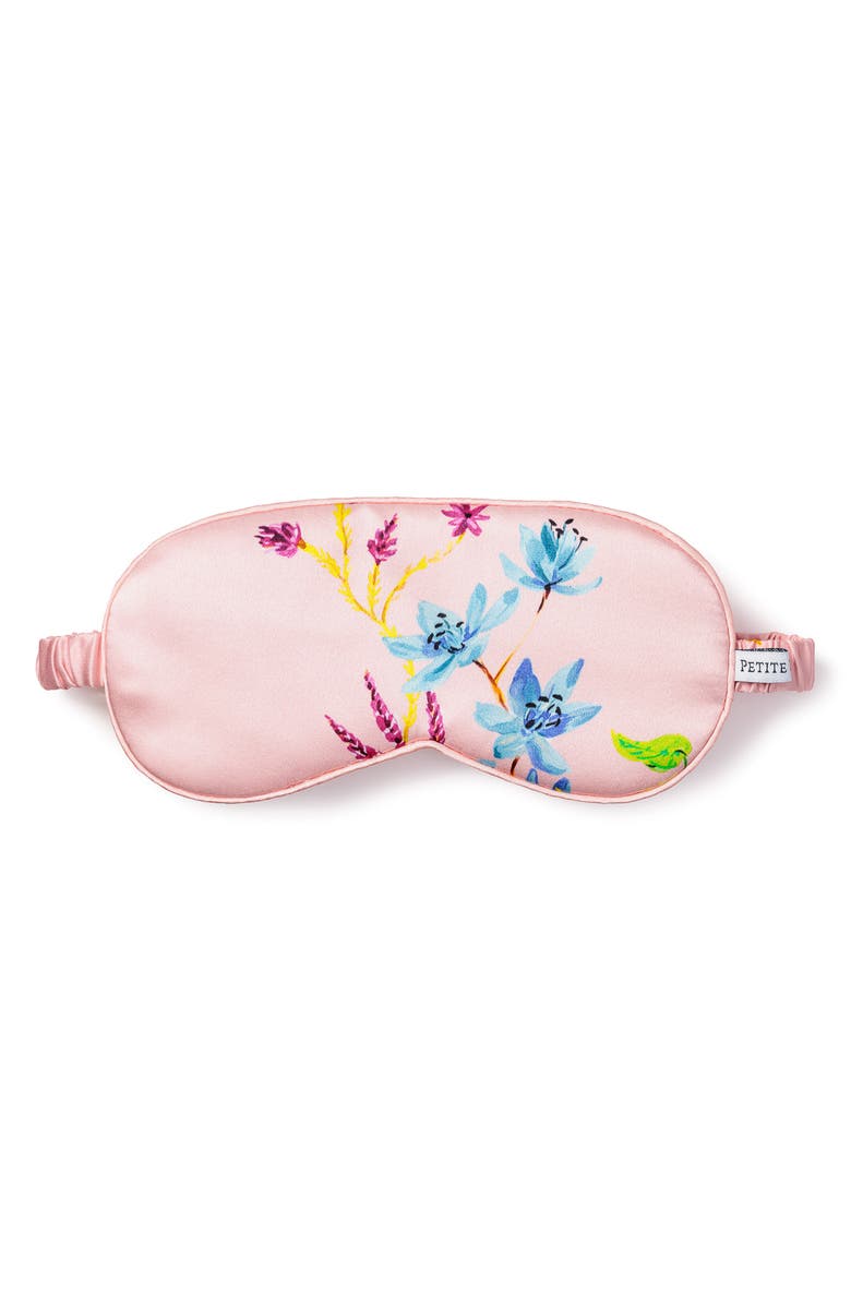 Petite Plume Brilliant Botanical Mulberry Silk Sleep Mask, Main, color, 