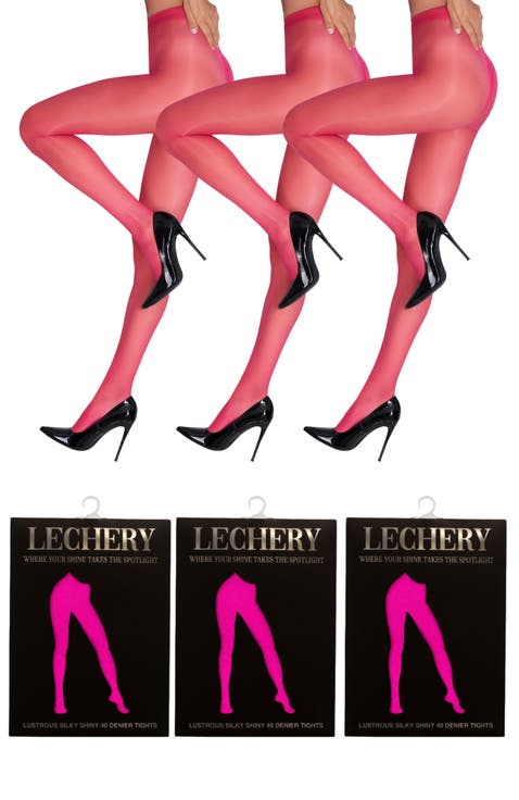 3 Pairs of Glossy Semi-Opaque Tights