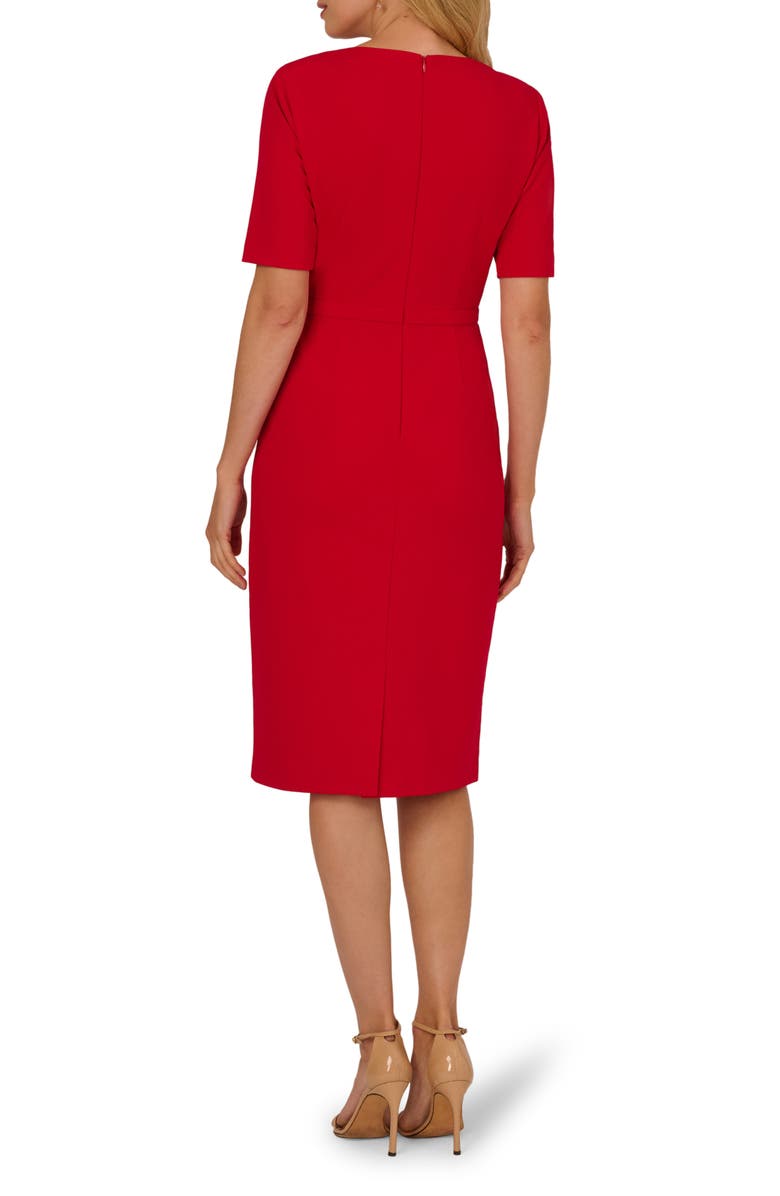 Adrianna Papell Bow Front Sheath Dress, Alternate, color, Red