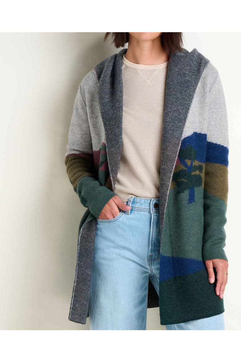 Merino Heartfelt Hoodie, Alternate, color, Pelican Pattern