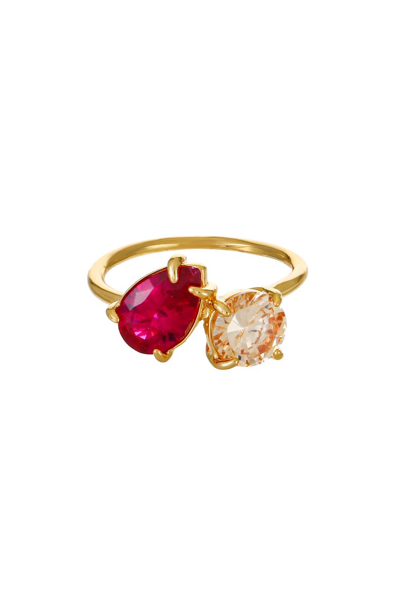 Ettika Cubic Zirconia Statement Ring, Main, color, Ruby