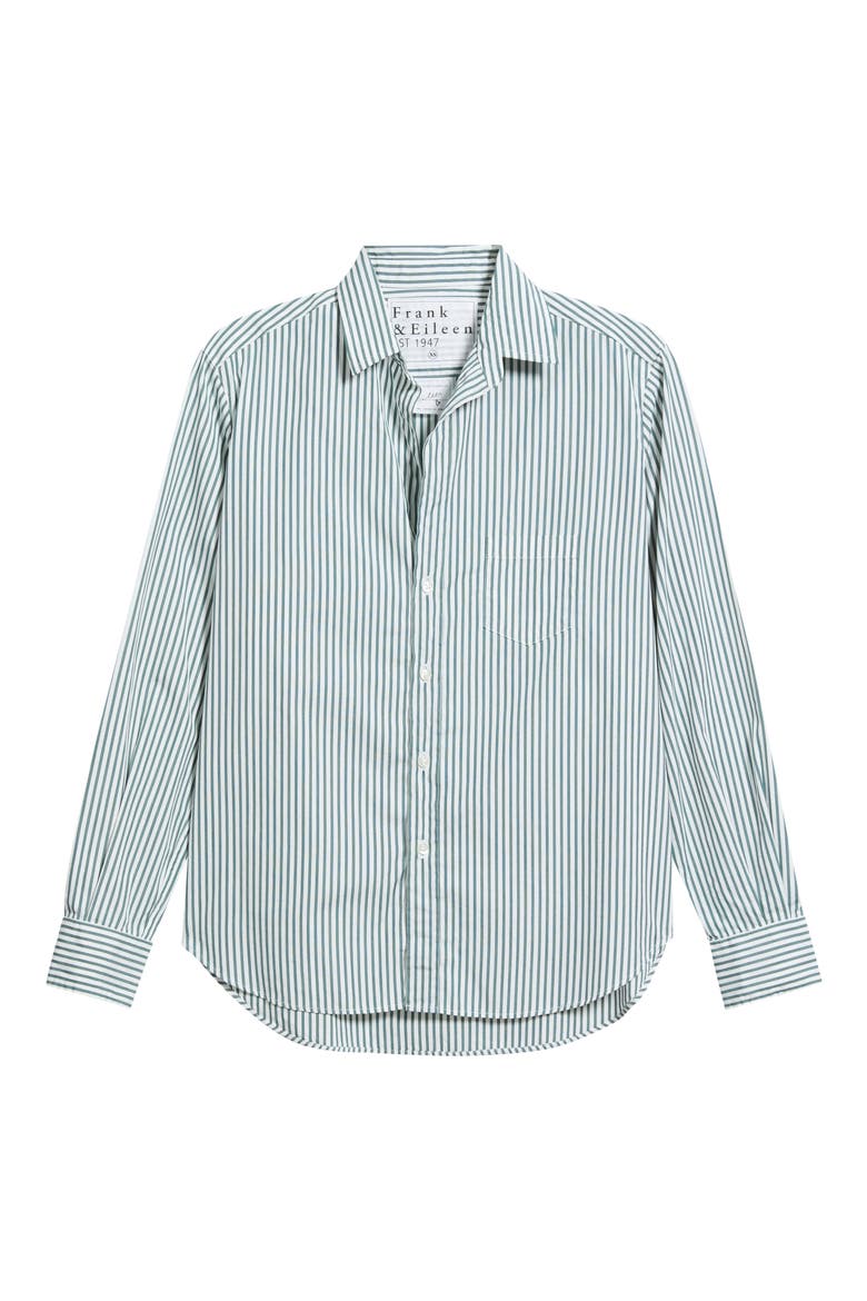 Eileen Relaxed Button-Up Flannel Shirt, Alternate, color, MULTI GREEN STRIPE