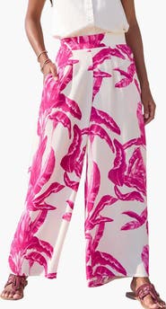 LASCANA Tropical Print Wide Leg Pants