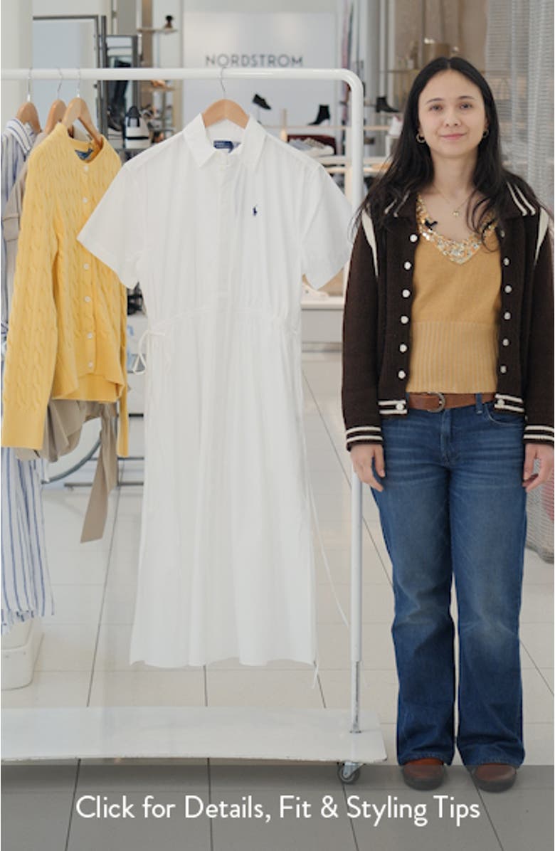 Cinch Waist Cotton Shirtdress, sales video thumbnail