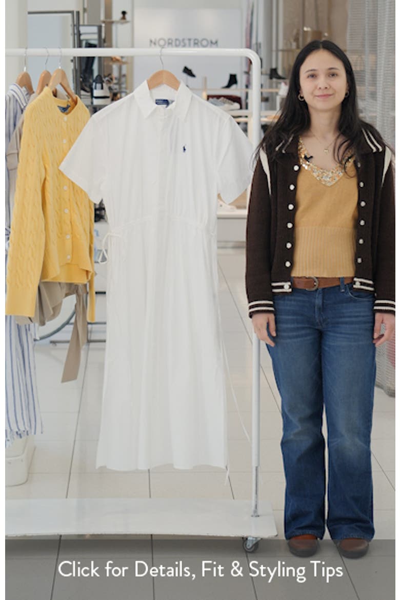 Cinch Waist Cotton Shirtdress video