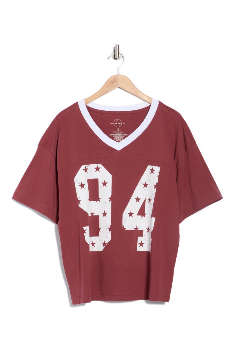 94 Stars Jersey T-Shirt, Alternate, color, BRIGHT WHITE/ OXBLOOD RED