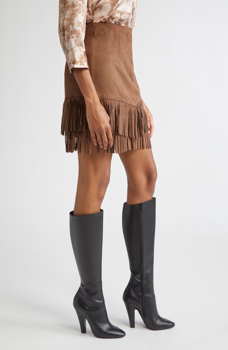 L'AGENCE Lyle Fringe Miniskirt, Alternate, color,