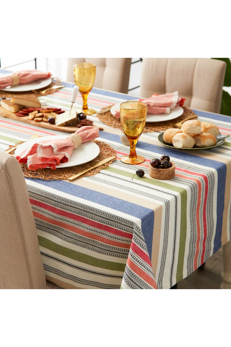 Warm Stripe Tablecloth 60x104", Alternate, color, Warm Stripe