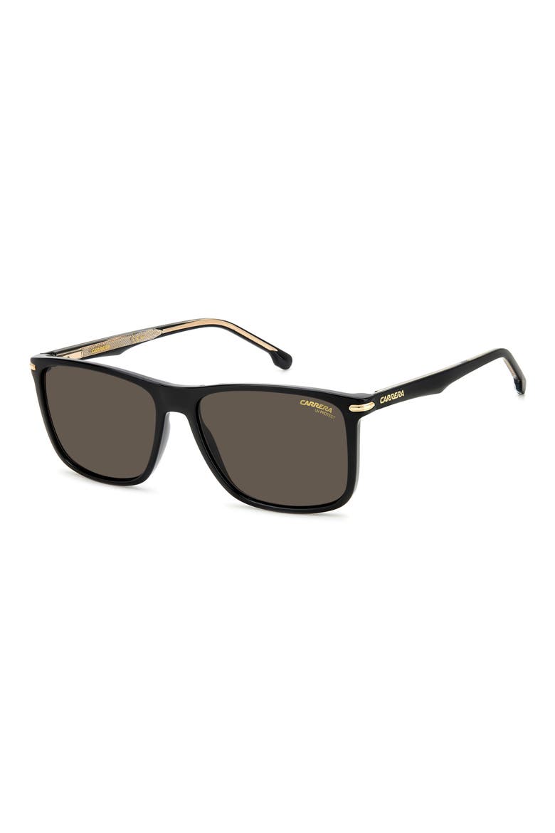 298/S 57mm Rectangle Sunglasses, Alternate, color, BLACK
