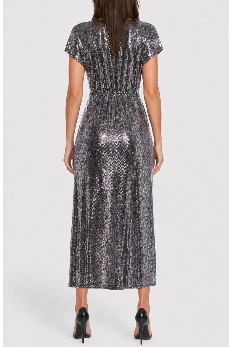 Disco Dot Maxi Dress, Alternate, color, BLACK/ SILVER