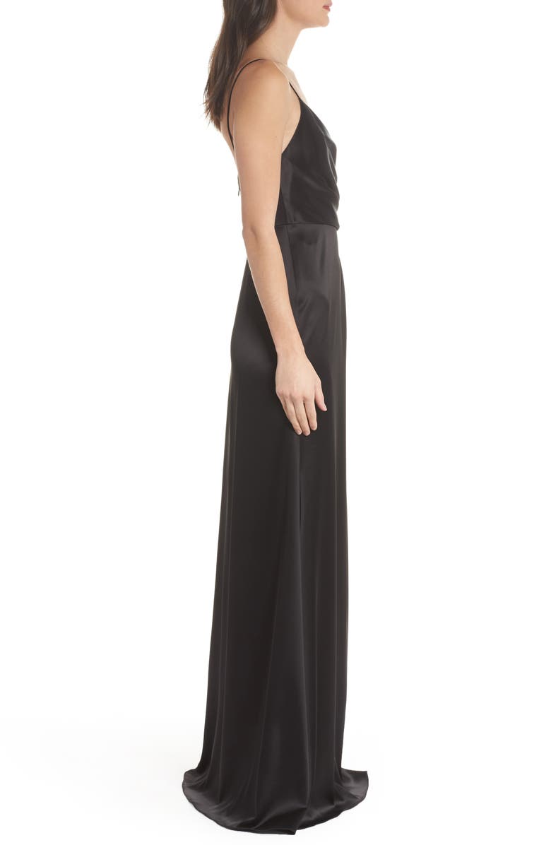 Jill Jill Stuart Faux Wrap Satin Gown, Alternate, color, 