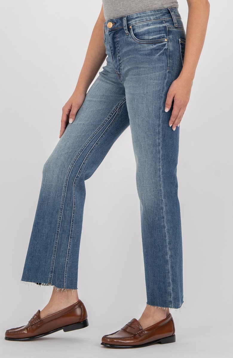 KUT from the Kloth Kelsey High Waist Raw Hem Straight Leg Jeans, Alternate, color, Rigor