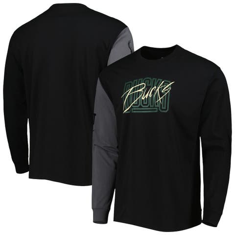 Men
s Nike Black Milwaukee Bucks Courtside Versus Flight MAX90 Long Sleeve T-Shirt