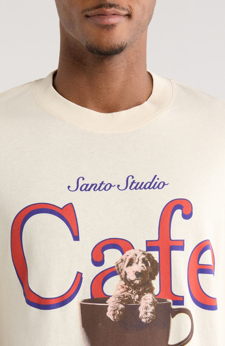 SANTO STUDIO Maple Café Cotton Graphic T-Shirt, Alternate, color, Cream