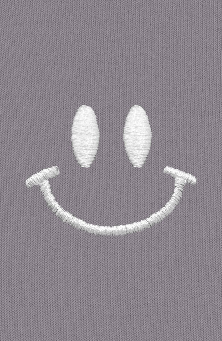 Dalix Smile Face Cropped Hoodie, Alternate, color, Storm Gray