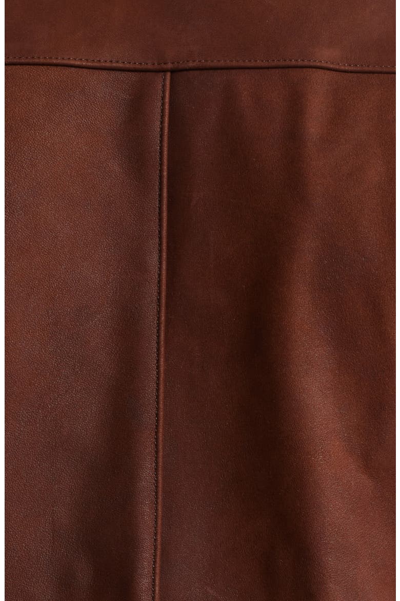 Classic Leather Bomber Jacket, Alternate, color, COGNAC