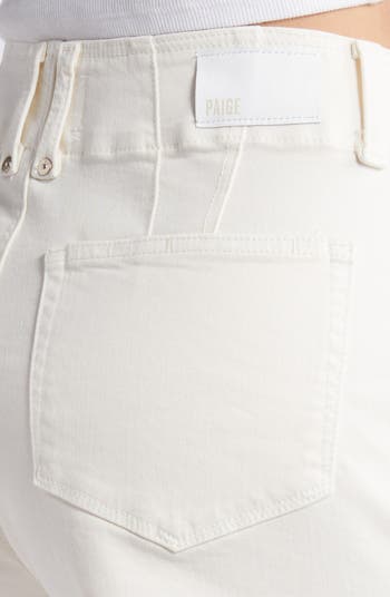 PAIGE Women's Olivia Cargo Shorts - High Rise Ivory Casual Shorts