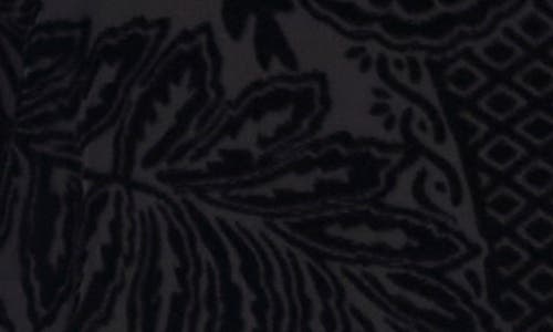 Shop Vince Camuto Velvet Burnout Sheer Button-up Shirt In Rich Black