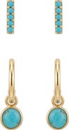Argento Vivo Sterling Silver Set of 2 Turquoise Earrings