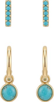 Argento Vivo Sterling Silver Set of 2 Turquoise Earrings
