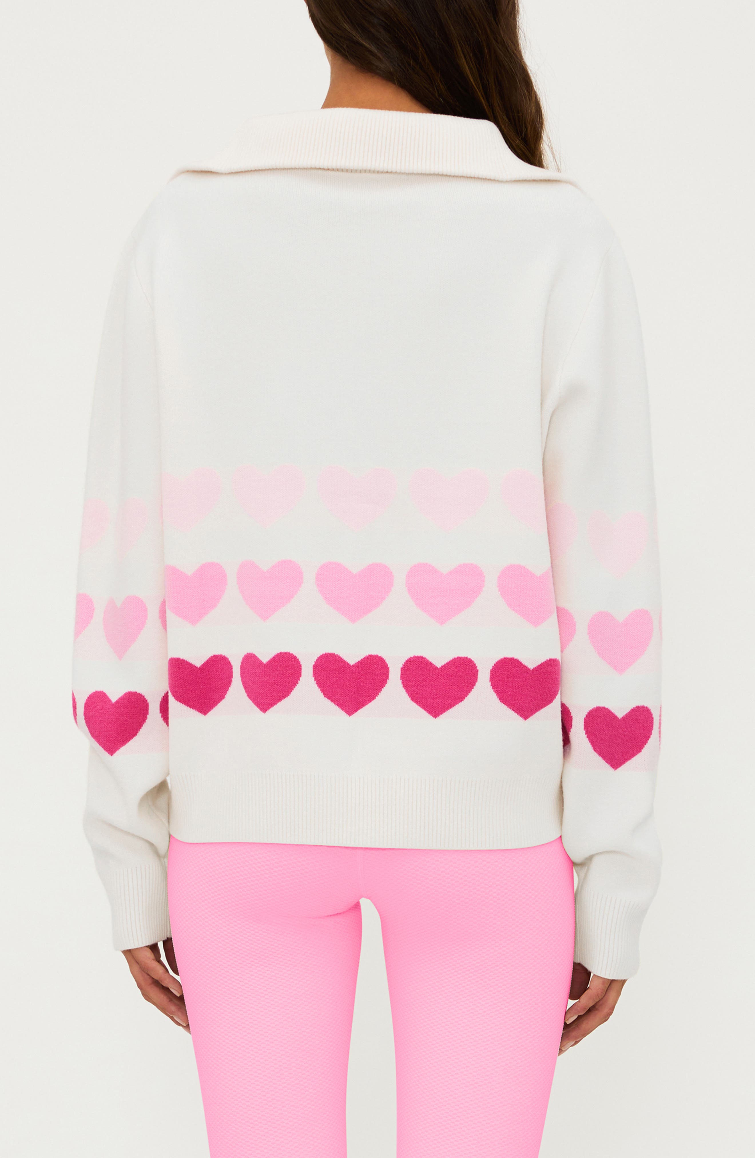 Beach Riot Monterey Heart Quarter Zip Sweater (Women) | Nordstromrack
