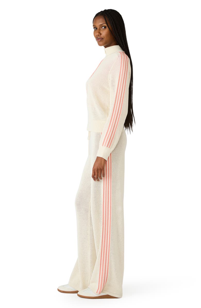 Steve Madden Open Stitch Zip Front Cardigan, Alternate, color, Antique