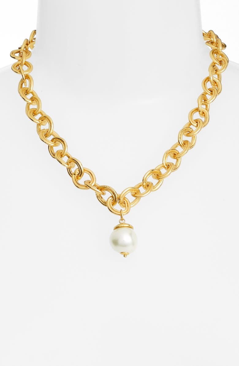 Karine Sultan Short Imitation Pearl Collar Necklace, Alternate, color, 