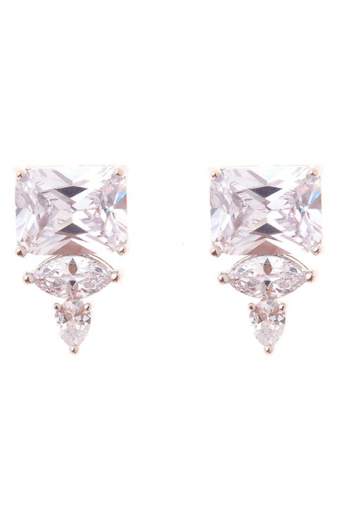 Mixed Cubic Zirconia Stud Earrings