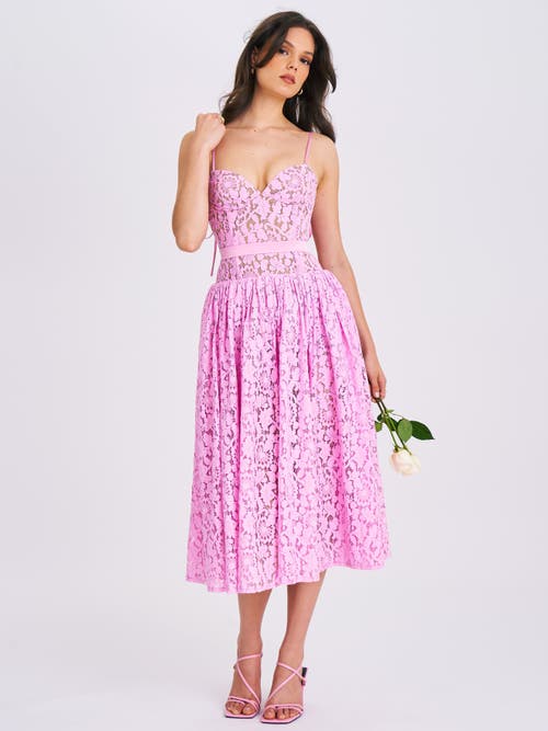 Miss Circle Women Lorena Pink Lace Drop Waist Midi Sundress In Pink