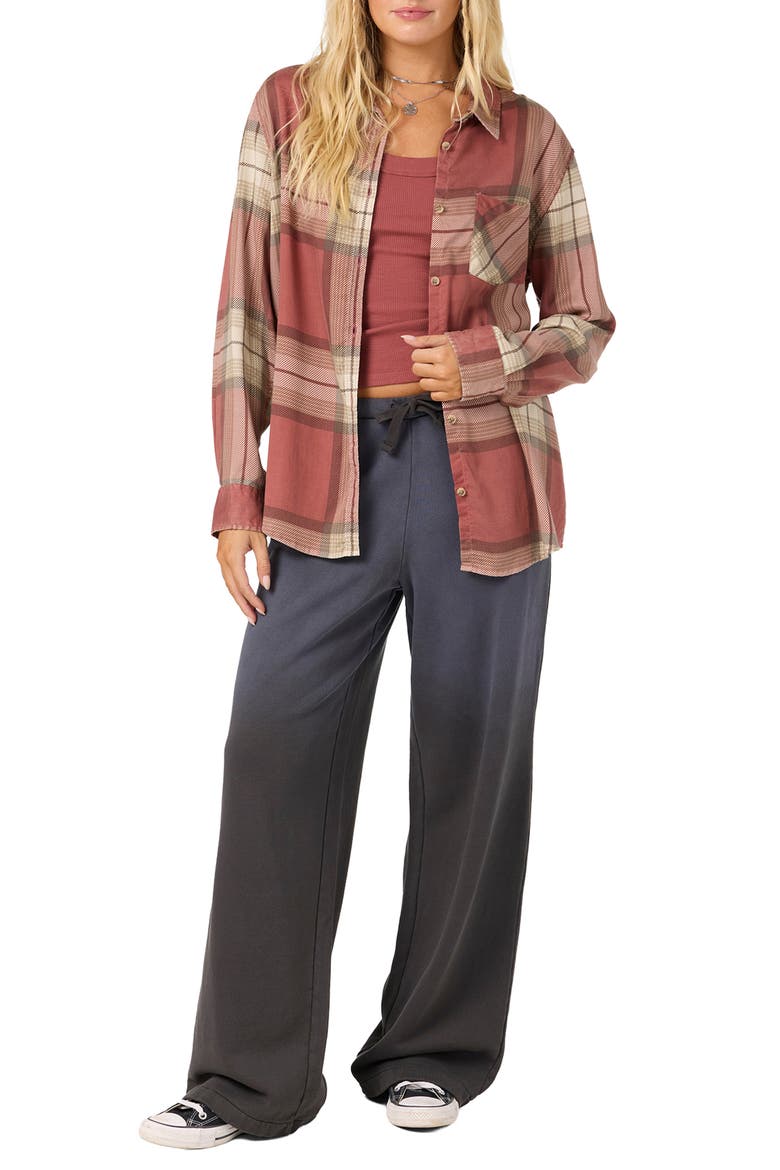 Logan Plaid Flannel Shirt, Alternate, color, APPLE BUTTER